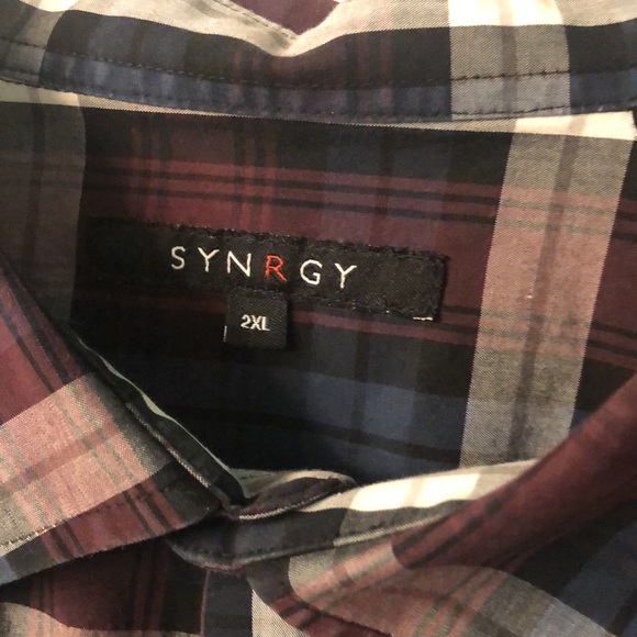 Synrgy plaid button down - Picture 2 of 3